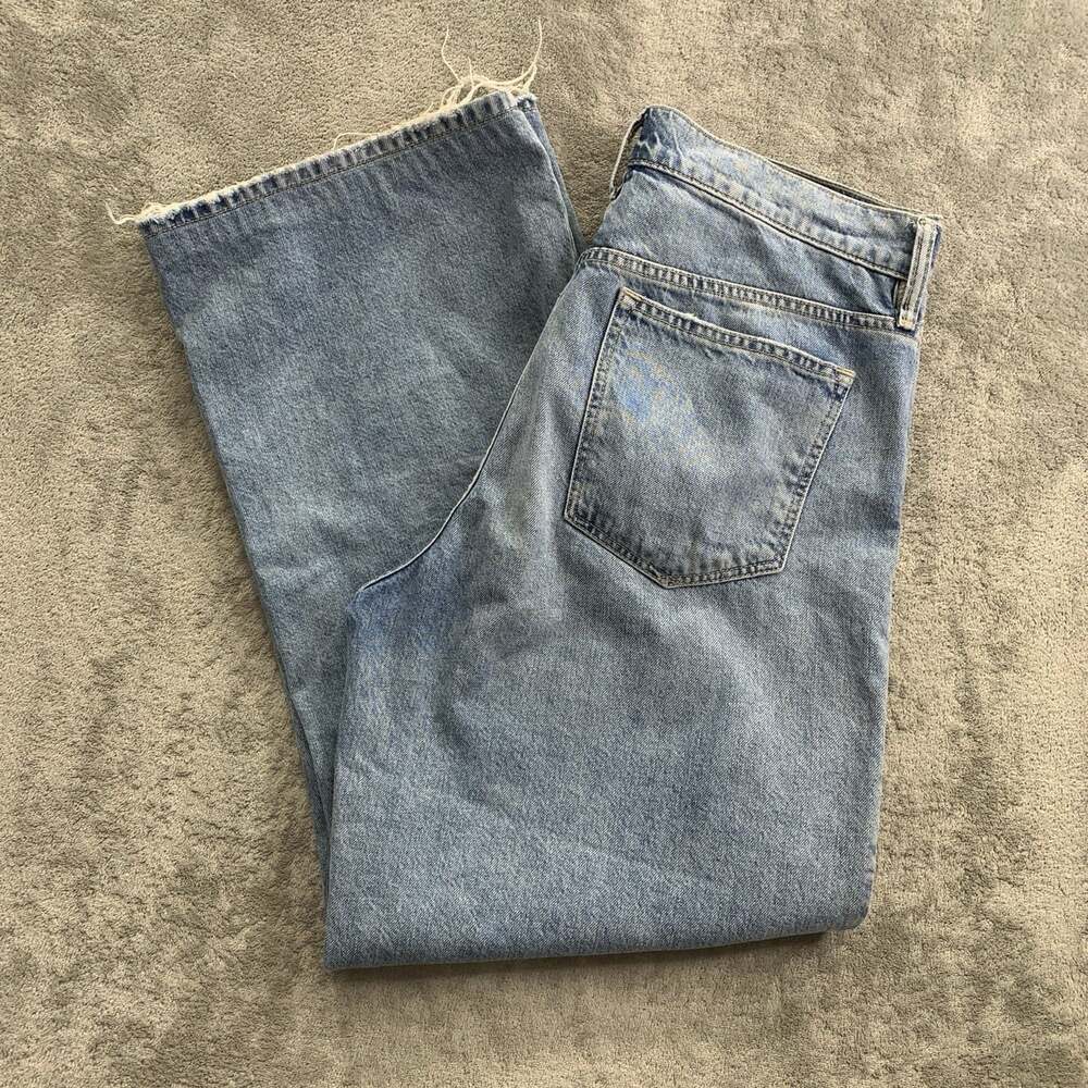 AllSaints Relaxed Fit Jeans Women’s 29 Vintage Indigo Blue Denim Distressed Wide